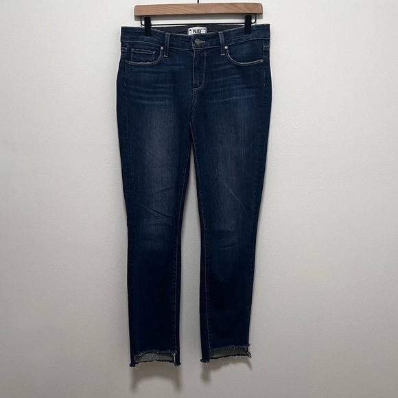PAIGE Skyline Ankle Peg Raw Step Hem Jeans Size 30 - Picture 2 of 12